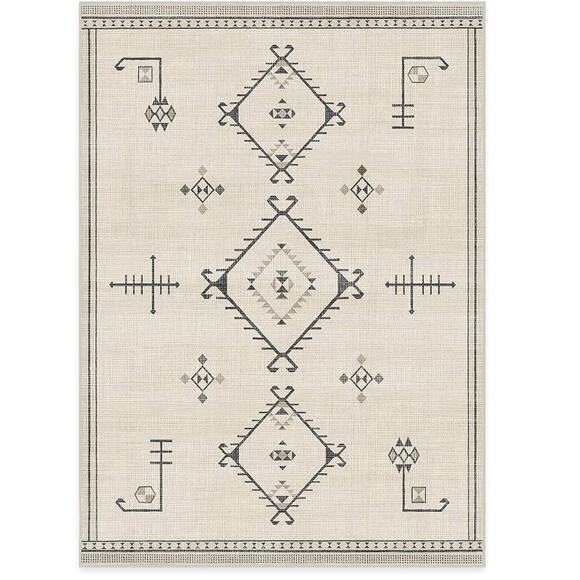 Ruggable Damali Black & White Rug 6 x 9’ -flatweave cover only - Picture 1 of 9